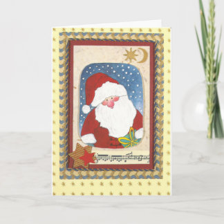 "Weihnachtsmann Aquarell-Collage-Karte" Kort