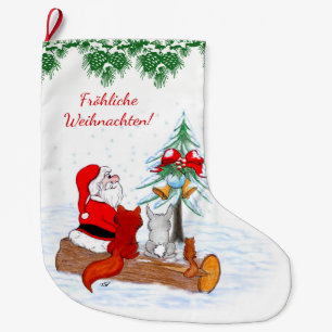 Weihnachtsmann Kaninchen Fox Eichhörnchen, Deutsch Stor Julstrumpa