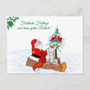 Weihnachtsmann Kaninchen Fox Eichhörnchen, Deutsch Vykort
