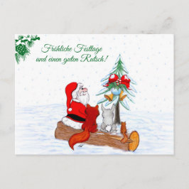 Weihnachtsmann Kaninchen Fox Eichhörnchen, Deutsch Vykort