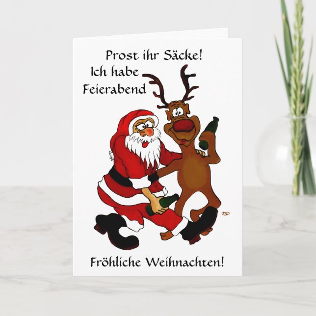 Weihnachtsmann mit Elch Helgkort (Framsida)