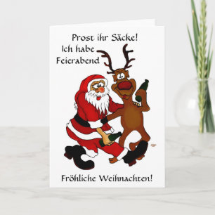 Weihnachtsmann mit Elch Helgkort