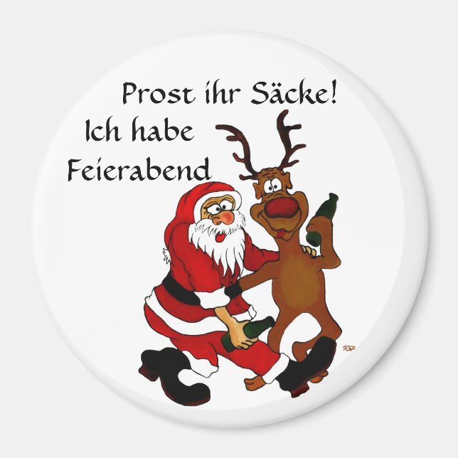 Weihnachtsmann mit Elch Magnet (Framsidan)