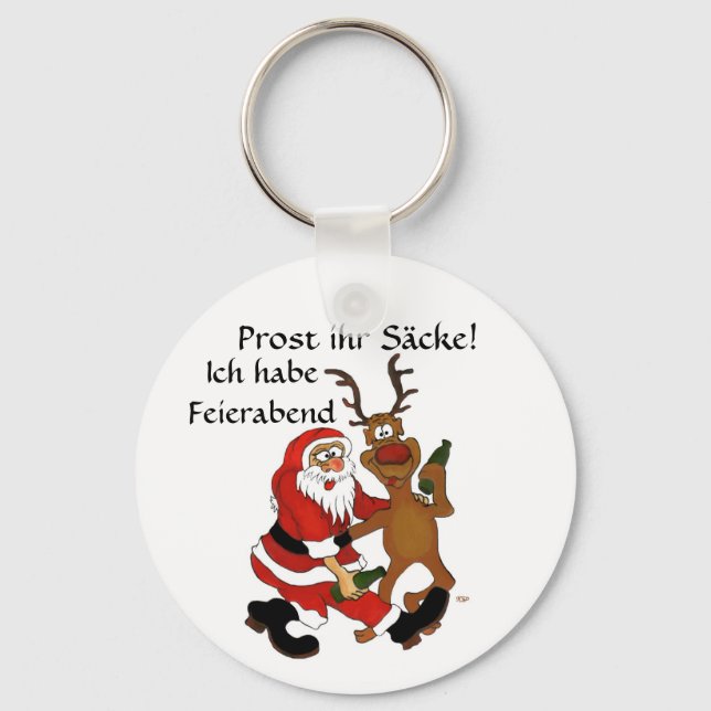 Weihnachtsmann mit Elch Nyckelring (Framsida)