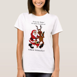 Weihnachtsmann mit Elch T Shirt
