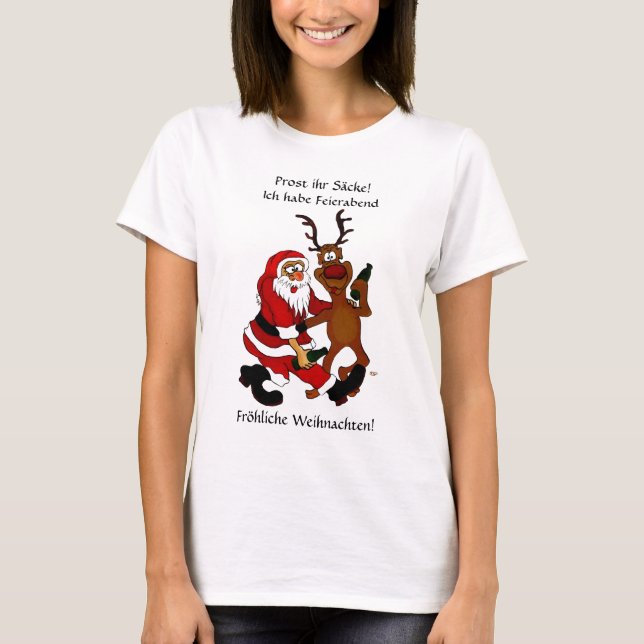 Weihnachtsmann mit Elch T Shirt (Framsida)