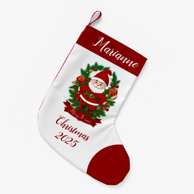 Weihnachtsmann mit Tannenzweigen -  Liten Julstrumpa (Framsidan (Hängande))