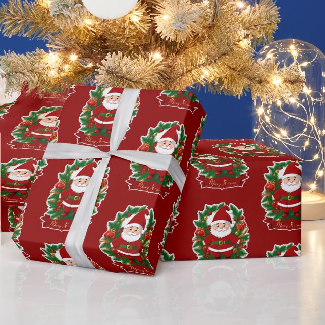 Weihnachtsmann mit Tannenzweigen -  Presentpapper (Helgdagar)