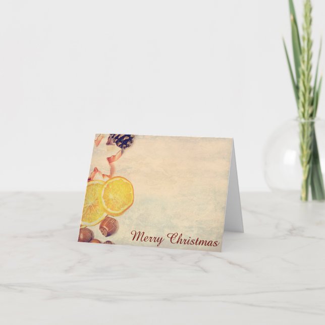 Weihnachtsmotiv mit Früchten... Helgkort (Framsida)