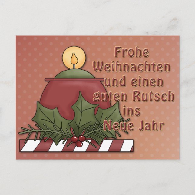 Weihnachtsmotiv mit Kerze Vykort (Framsida)