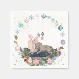 Weihnachtsmotiv Servietten mit Pferdebild Pappersservett