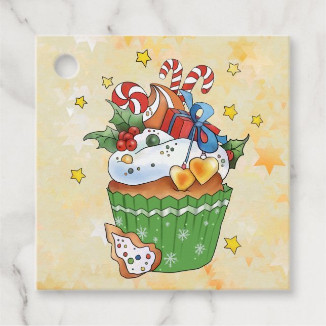 Weihnachtsmuffin  gåvor etiketter (Framsida)