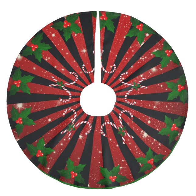 Weihnachtsmuster mit Zuckerstangen Julgransmatta Borstad Polyester (Framsidan)