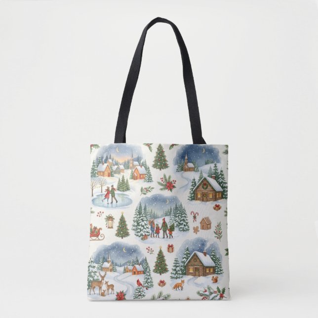 Weihnachtsmuster Schultertasche Tygkasse (Framsida)