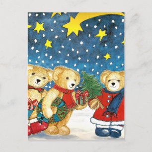 WEIHNACHTSTEDDYBÄREN MIT GESCHENKEN HELG VYKORT
