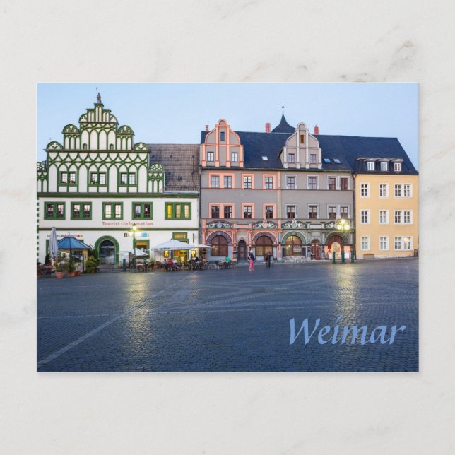 Weimar Marktplatz foto Vykort (Framsida)