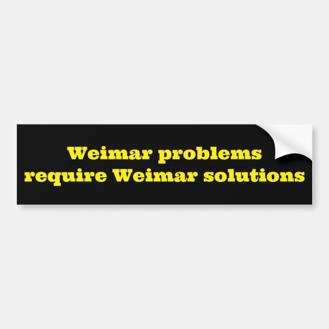 Weimar-problem kräver Weimar-lösningar Bildekal (Framsidan)