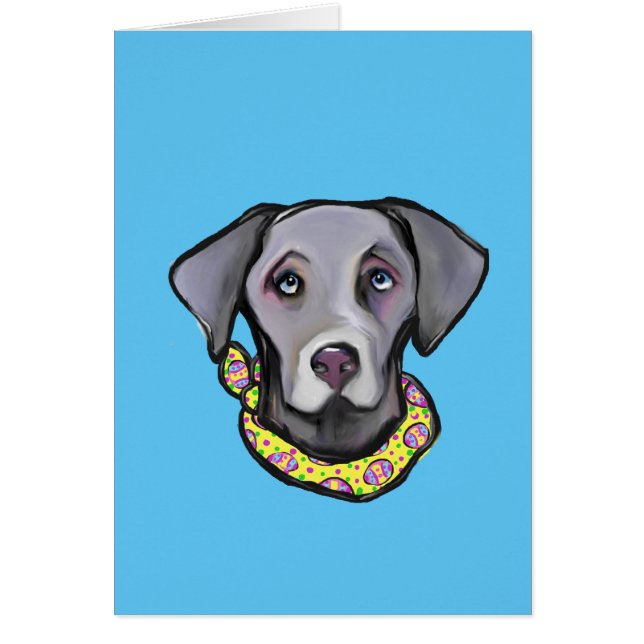 Weimarana Påsk Hälsningskort (Framsidan)