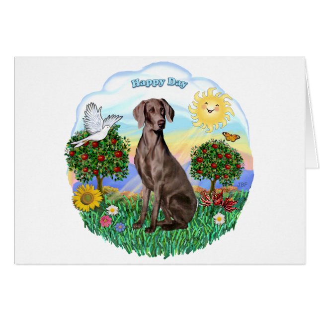 Weimaraner #2 hälsningskort (Framsidan Horizontal)
