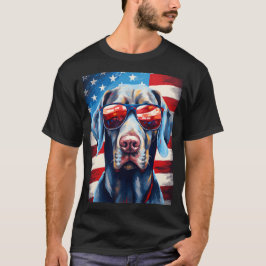 Weimaraner 4:e juli American flagga T Shirt