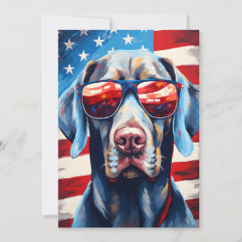 Weimaraner 4:e juli Independence day Julkort