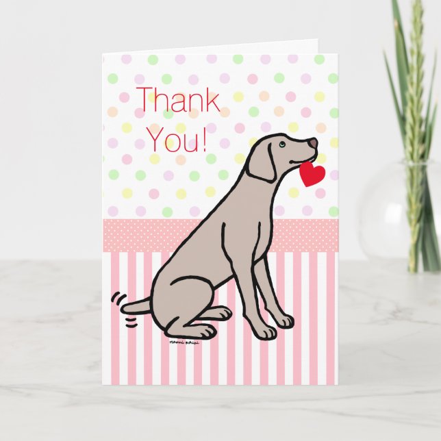 Weimaraner and Heart Tack Kort (Framsida)