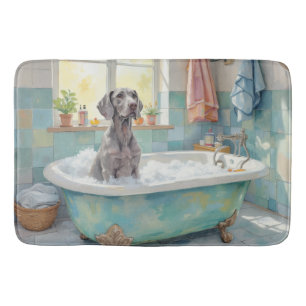 Weimaraner badtid Stilsäker badrumsdekor Badrumsmatta