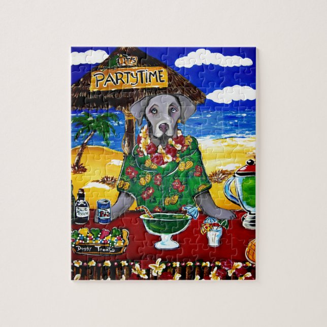 Weimaraner Bartender Pussel (Vertikal)