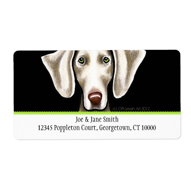 Weimaraner Black n Olive Traditional Fraktsedel (Framsidan)