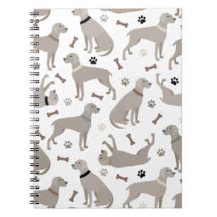 Weimaraner Bones and Tass Notebook Anteckningsbok