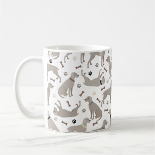 Weimaraner Bones och Tass White Kaffemugg