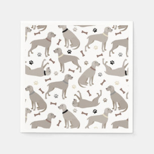 Weimaraner Bones och Tassar Napkins Pappersservett