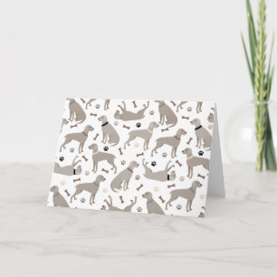 Weimaraner Bones och Tassar White Kort