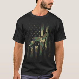 Weimaraner Camo American Flagga USA Militär T Shirt