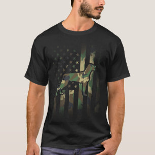 Weimaraner Camo American Flagga USA Militär T Shirt