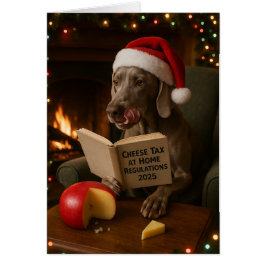Weimaraner 'Cheese Tax' Christmas card Hälsningskort