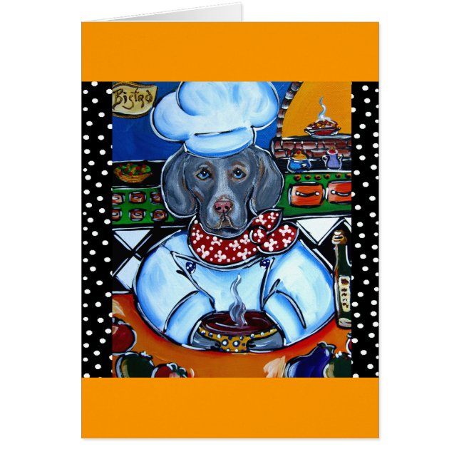 Weimaraner Chef Hälsningskort (Framsidan)