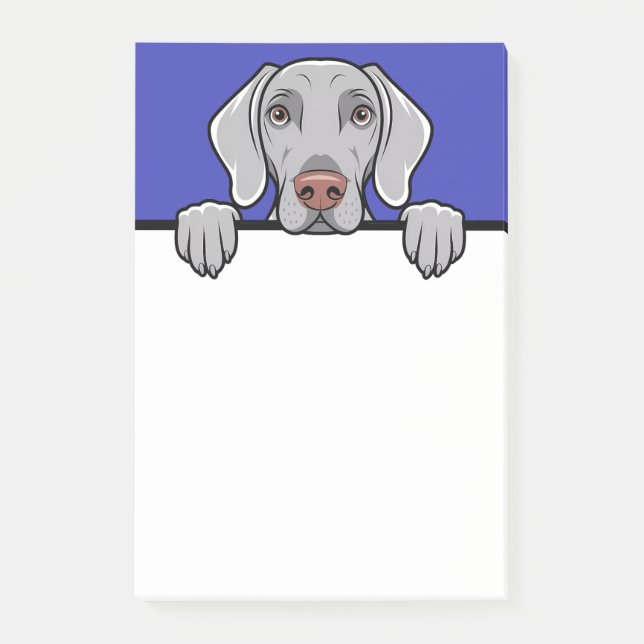 Weimaraner Cute Peeking Hund älskare ger stationer Post-it Block (Framsida)
