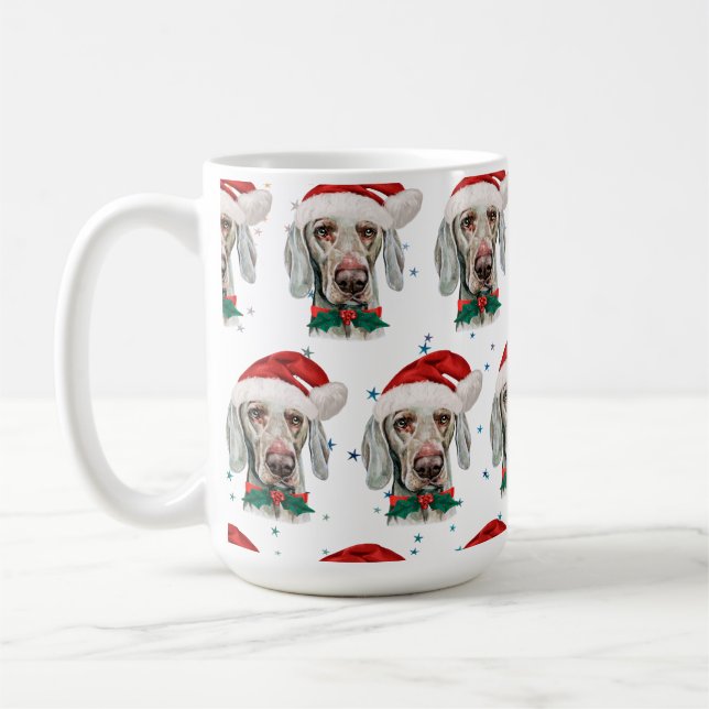 Weimaraner Dog Breed Christmas Stars Kaffemugg (Vänster)