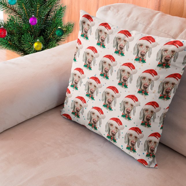 Weimaraner Dog Breed Christmas Stars Kudde (Skapare uppladdad)