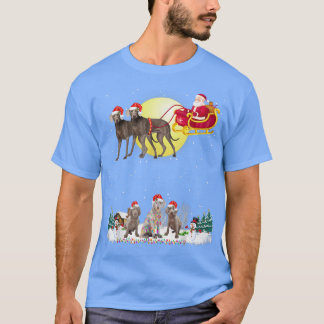 Weimaraner Dog Reindeer Dog Lights Christmas Lover T Shirt