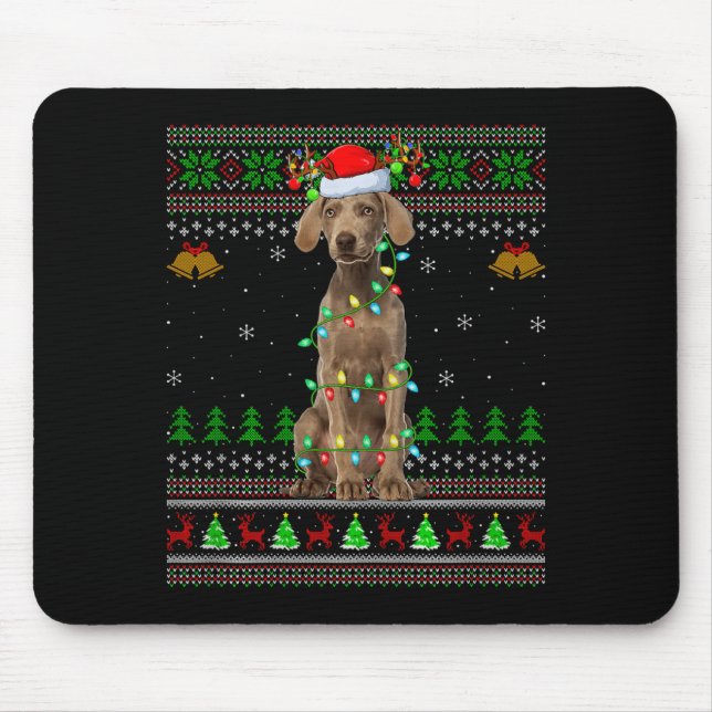 Weimaraner Dog Ugly Christmas Sweaters Holiday San Musmatta (Framsidan)