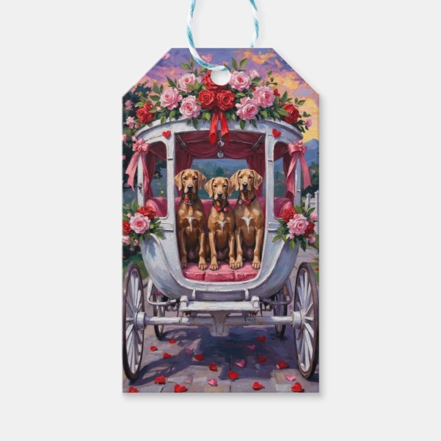 Weimaraner Dog Valentine's Day  Presentetikett (Framsidan)