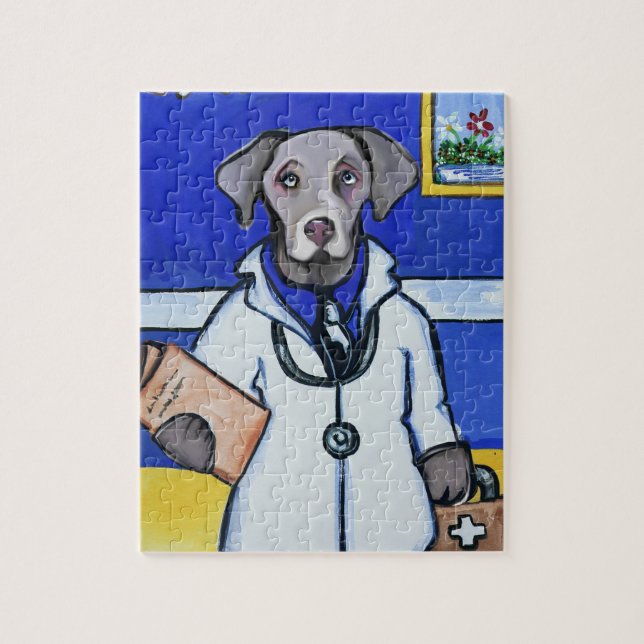 Weimaraner Doktor Pussel (Vertikal)