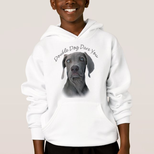 Weimaraner Dubbla Hund T Shirt (Framsida)