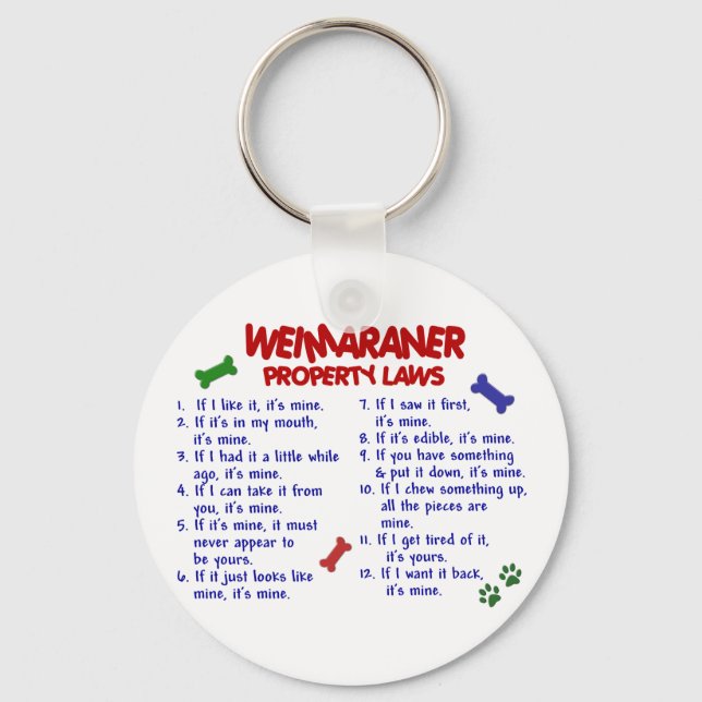 WEIMARANER Egendom LAGSTIFTNING 2 Nyckelring (Framsida)