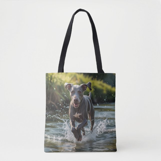 Weimaraner Elegant Shoulder Tote Bag Tygkasse (Framsida)