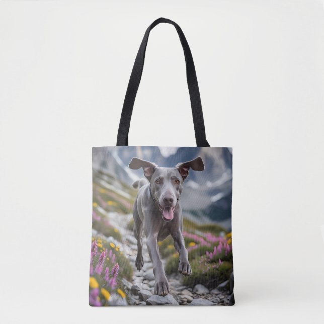 Weimaraner Elegant Shoulder Tote Bag Tygkasse (Framsida)
