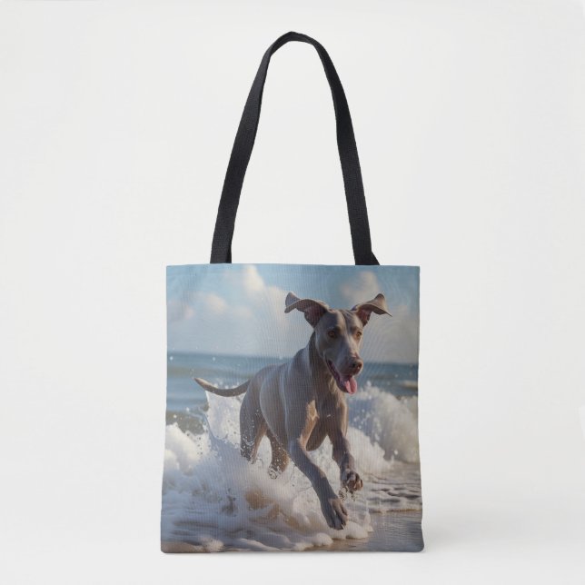 Weimaraner Elegant Shoulder Tote Bag Tygkasse (Framsida)
