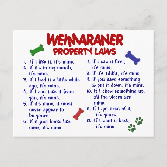 WEIMARANER Fastighetslagar 2 Vykort (Framsida)